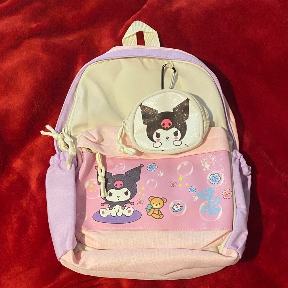 Cute Pink and Purple Kuromi Backpack